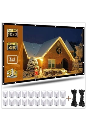 120 Inch Projection Screen 16:9 HD Portable Widescreen Foldable Anti-Crease Indoor Outdoor Indoor Projector Movies Screen for Home Theater Support Double Sided Projection