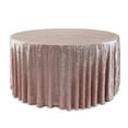thumbnail image 1 of 120 Inch Round Crushed Velvet Tablecloth Blush, 1 of 5