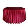 thumbnail image 1 of 120 Inch Round Velvet Tablecloth - Burgundy, Wedding Linen Tablecloth for Standard 5 ft. Round Tables, 1 of 5