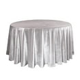 thumbnail image 1 of 120 Inch Round Velvet Tablecloth - Gray, Wedding Linen Tablecloth for Standard 5 ft. Round Tables, 1 of 4