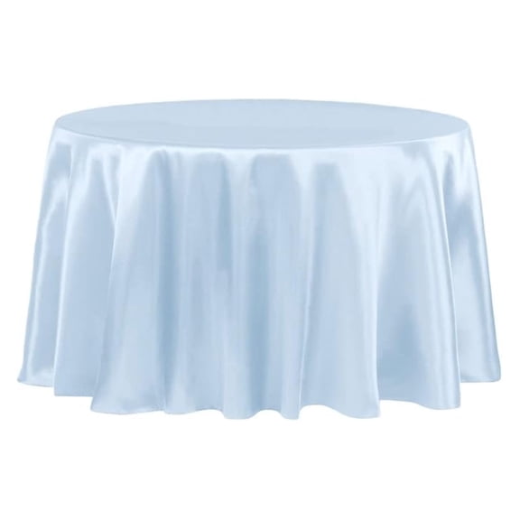 120 Inch Round Tablecloth - Baby Blue - Machine Washable Polyester Table Cover for Wedding Events Party Decor