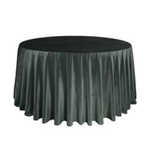 120 Inch Round Velvet Tablecloth - Black, Wedding Linen Tablecloth for Standard 5 ft. Round Tables