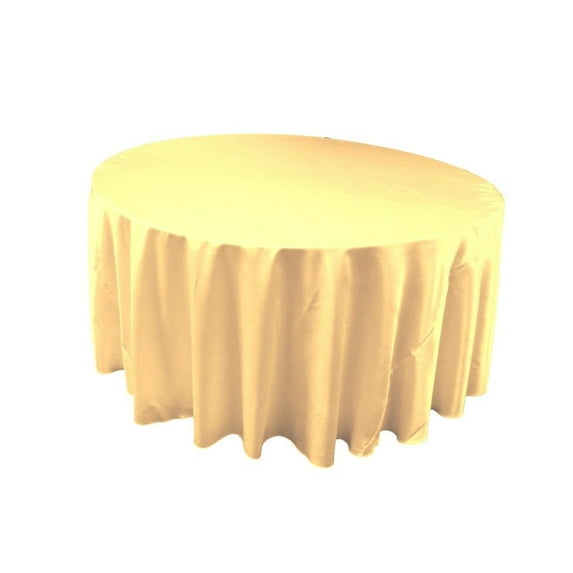 120 Inch round Polyester Tablecloth 24 COLOR Table Cover Wedding Catering Party", (Color: Yellow)