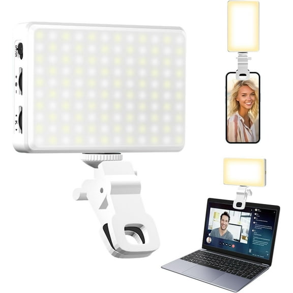 120 LED mobile phone light, selfie light, video editing light, adjustable 3 lighting modes, suitable for mobile phones, cameras, laptops, iPads, mobile selfies, video conferencing, TikTok, Vlog,White