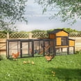 thumbnail image 1 of 120" Large Chicken Coop with Run, Wooden Hen House with Nesting Box, Ramp and Pull-Out Tray, Outdoor Rabbit Hutch Poultry Cage with 7 Doors for Backyard, Farm, 1 of 7