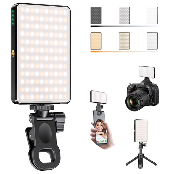 120 Led Video Light Portable Usb Photo Dimmable 2500-9000k Cri 95+ 5000mah With Tripod Colored Filters And Clip Lamp For Phone/ipad/laptop/camera