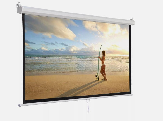 120'' Matte White Manual Pull Down Projector Screen