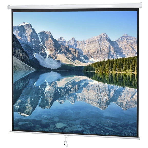 120'' Matte White Diagonal Dimension Pull Down Projection Screen Matte HD Movie Theater 1:1