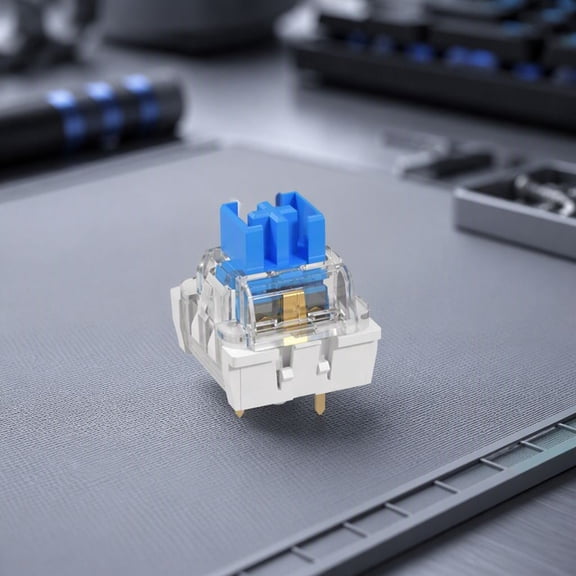 120 Mechanical Switches, Clicky 3 Pin Switches, 50gf Pre Lubed Dustproof Switches for LED Gaming and Prints