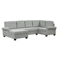 thumbnail image 1 of 120" Modern U-Shaped Corner Sectional Sofa Upholstered Linen Fabric Sofa Couch for Living Room, Bedroom, Gray 70AAE, 1 of 8