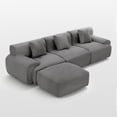 thumbnail image 1 of 120" Modular Boneless Cloud Couch Sectional Couches for Living Room with Ottoman, Modern L-Shaped Modular Sectional Sofa Bed with Deep Seat, Corduroy 3-Seater Sleeper Sofas for Living Room (DarkGray), 1 of 7