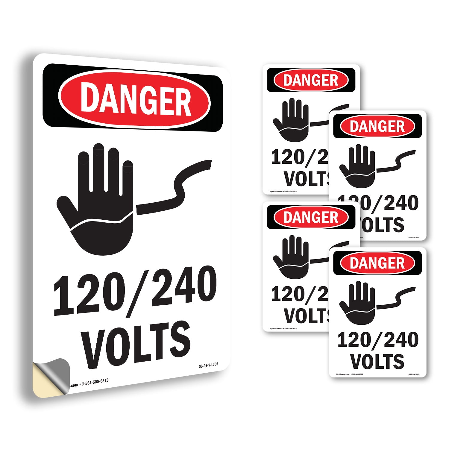 120 OSHA Danger Vinyl Decal Label 18 Inch x 12 Inch - 5 Pack - Walmart.com