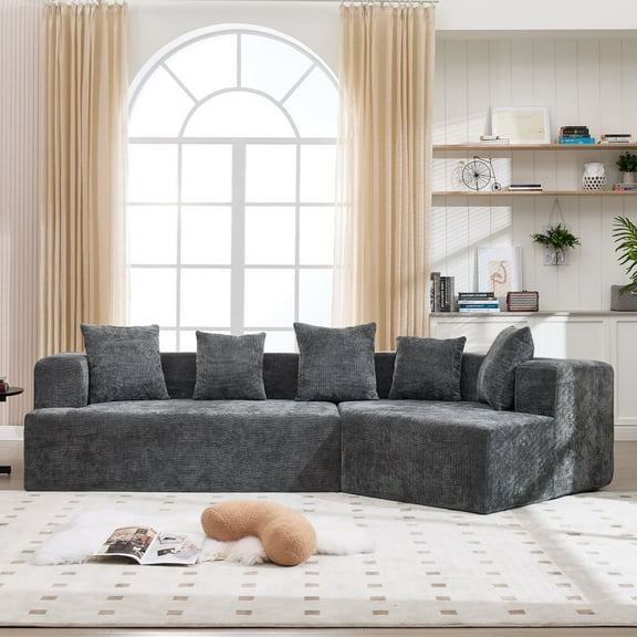 120" Oversized Modular Memory Foam Sofa, Modern Cloud Sectional Couch for Living Room, Comfortable Compressed Design