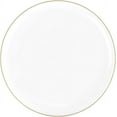 thumbnail image 1 of (120 PACK) EcoQuality 10.6" inch Round White Plastic Plates with Gold Rim Design - Disposable China Like Party Plates, Heavy Duty Dinner Plates, Salad Plate, Dessert, Wedding, Serveware, 1 of 5