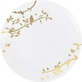 thumbnail image 1 of (120 PACK) EcoQuality 10" inch Round White Plastic Plates with Gold Floral Design - Spring Flower Heavy Duty Large Disposable Charger Dinner Plate Weddings, Tableware, China Like Party Plates, 1 of 3