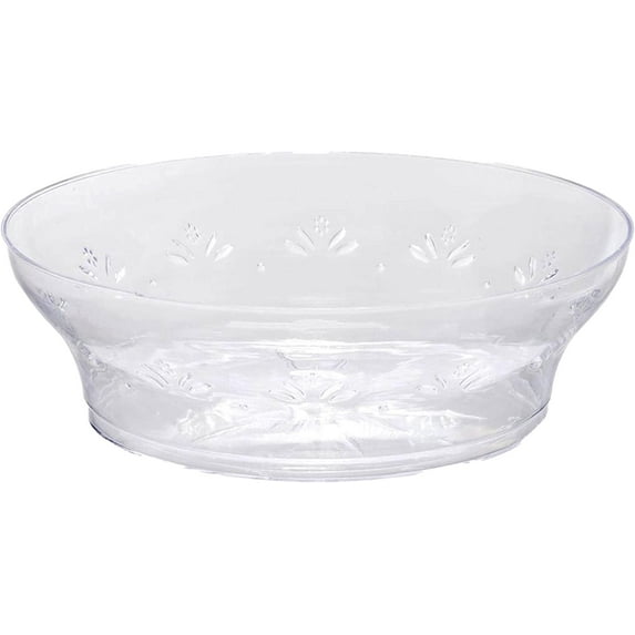 (120 PACK) EcoQuality 10 oz Crystal Like Clear Plastic Bowls - Disposable Plastic Salad Bowls China Like, Heavy Duty Plastic Dessert Bowls for Baby Showers, Weddings, Birthday Party, Receptions