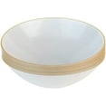 thumbnail image 1 of (120 PACK) EcoQuality 16 oz White Plastic Round Bowls with Gold Rim - Disposable Plastic Soup Bowls, Heavy Duty Plastic Salad Bowls, Dessert Bowl for Baby Showers, Weddings, Birthday Party, 1 of 4