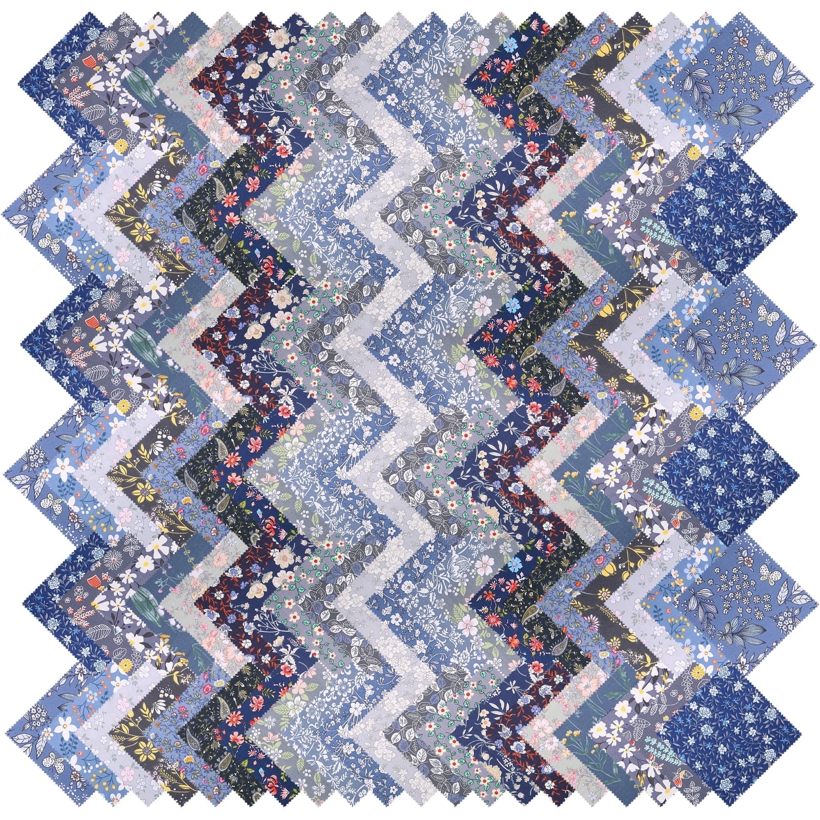 120 PCS 5.5"x 5.5" Cotton Floral Fabric Squares for Quilting Precut Patchwork Fabric Bundle Quilting Supplies for Sewing DIY and Quilting Beginner