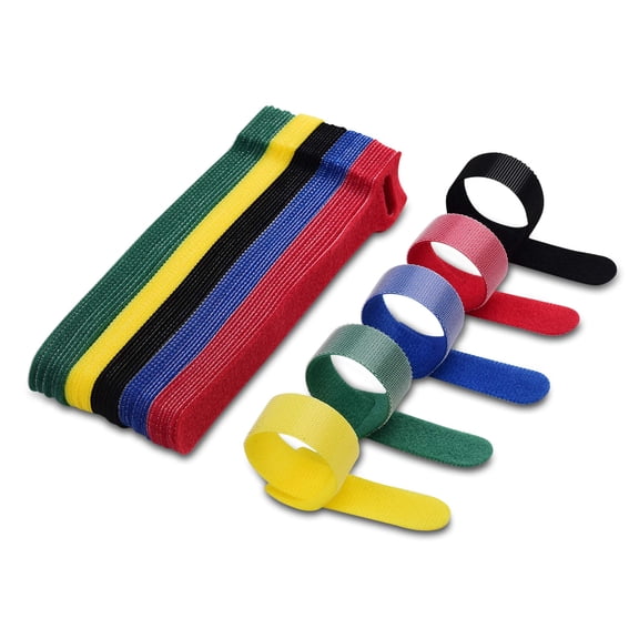 120 PCS 6 Inches Reusable Cable Ties, 5 Colors Adjustable Cord Organizer, Hook and Loop Wire Ties for Cable Management, Multi-Purpose Cord Wraps for Home, Office, and Desk