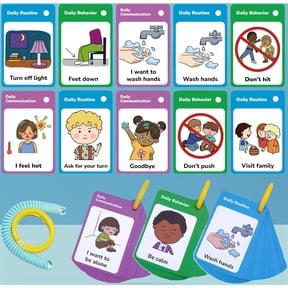 120 PCS Autism Visual Communication Cards Speech Delay Non Verbal Kids Adults Special Needs Feelings Emotions Flash Cards