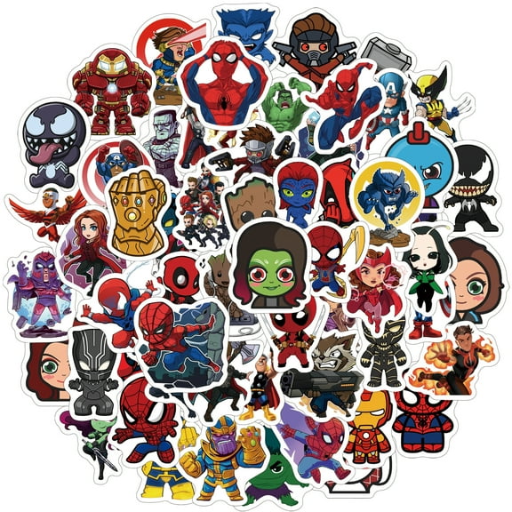 120 PCS For The Avengers Cartoon For Superhero Movie Sticker Pack for Teens - Waterproof Vinyl Decals for Water Bottles, Laptops, Skateboards & Suitcases for Girls Boys Ideal Holiday Party Gift