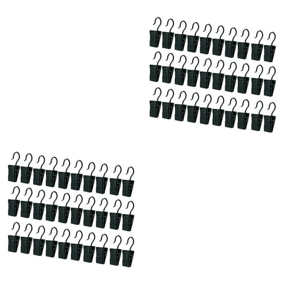 120 PCS Curtain Ring Drapery Rings Window Panels Clips for Drapes Black Hooks Holder