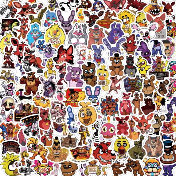 120 PCS For Five Nights at Freddy's Games Themed Stickers, Cute Vinyl Waterproof Stickers, for Teen Suitable for Water Bottles, Phone, Guitar, Skateboard, Laptop, Travel Case, Notebook