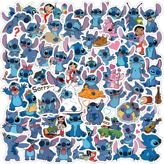 120 PCS For Interstellar Blue Monster Cartoon Sticker Pack for Teens - Waterproof Vinyl Decals for Water Bottles, Laptops, Skateboards & Suitcases for Girls Boys Ideal Holiday Party Gift