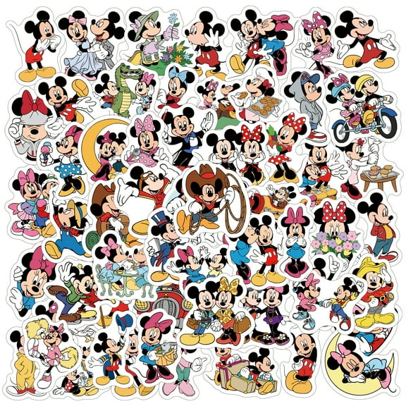 120 PCS For Mickey Cartoon Themed Mouse Clubhouse Stickers, Cute Vinyl Waterproof Stickers, for Teen Suitable for Water Bottles,Laptop, Phone, Guitar, Skateboard, Travel Case, Notebook