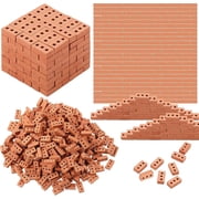 120 PCS Mini Bricks Landscaping Crafts Dollhouses Realistic Fake 3 Holes Red