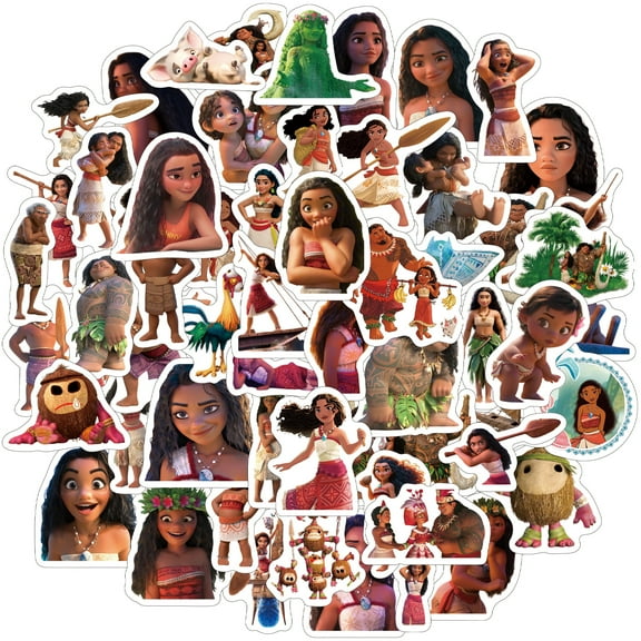 120 PCS For Moana Cartoon Sticker Pack for Teens - Waterproof Vinyl Decals for Water Bottles, Laptops, Skateboards & Suitcases for Girls Boys Ideal Holiday Party Gift