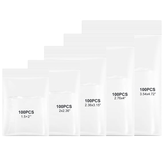 120 PCS Small Plastic Bags for Jewelry, 2" x 2.76" Resealable Clear Poly Baggies, 2.4 Mil Mini Zip Bags for Small Business, Storage, Gifts, Candy, Screws