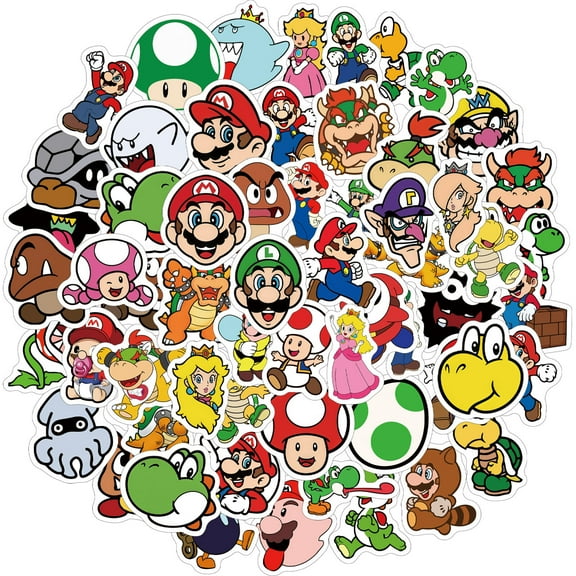 120 PCS For Super Bros Cartoon For Mario Sticker Pack for Teens - Waterproof Vinyl Decals for Skateboards, Laptops, Water Bottles and Suitcases Ideal Holiday Party Gift