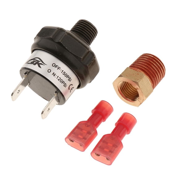 120 PSI Air Compressor Pressure Switch - Tank Mount Type (Terminals Included) - Air Pressure Control Switch, 1/4 inch NPT & 1/8 inch NPT