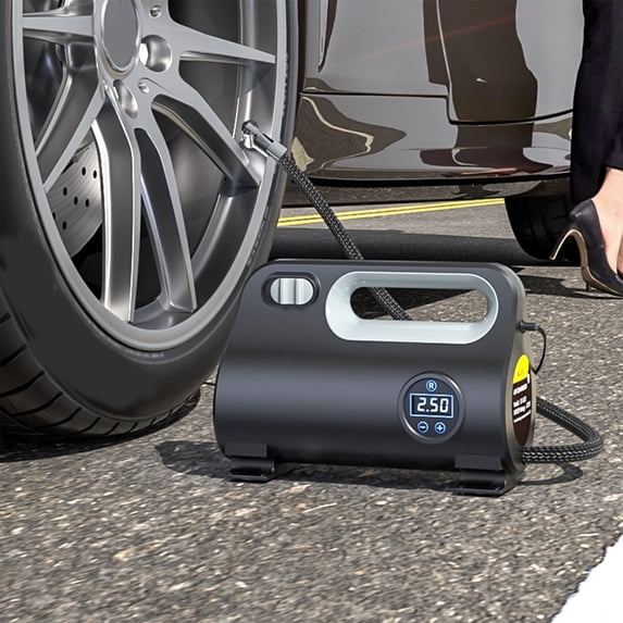 120 PSI Digital Tire Inflator for Car Bicycle Motorcycle, 12V Portable Air Compressor Pump with LED Light and Pressure Gauge, Emergency Flat Tire Repair for RV Road Trip