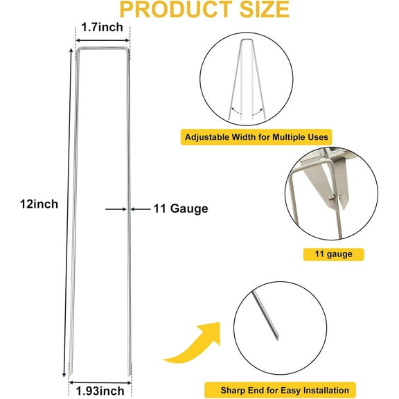 120 Pack 12 Inch Landscape , Galvanized Garden Stakes for Yard, Tent, Fence & Landscaping