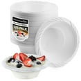 thumbnail image 1 of (120 Pack) 12 oz Elegant White Plastic Bowls for Parties Small Disposable Bowl for Fancy Dinner or Cocktail Party, Soup and Salad, Thick and Sturdy - Stock Your Home, 1 of 7