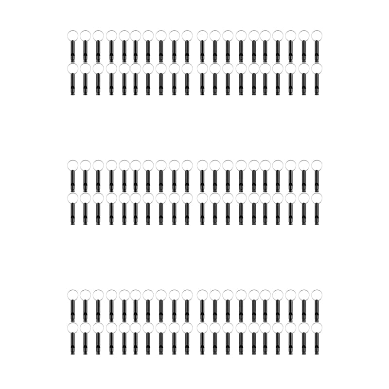 120 Pack Aluminum Whistle, Sports Whistle, Emergency Survival Whistles with Key Chain,Black