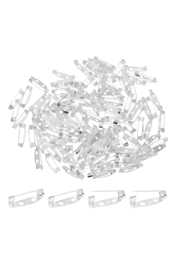 120-Pack Bar Pins, 0.8 Inch Brooch Pin Backs Safety Clasp for Badges/Name Tags/Corsage/DIY Crafting Sewing Fabric[20mm, Silver Tone]