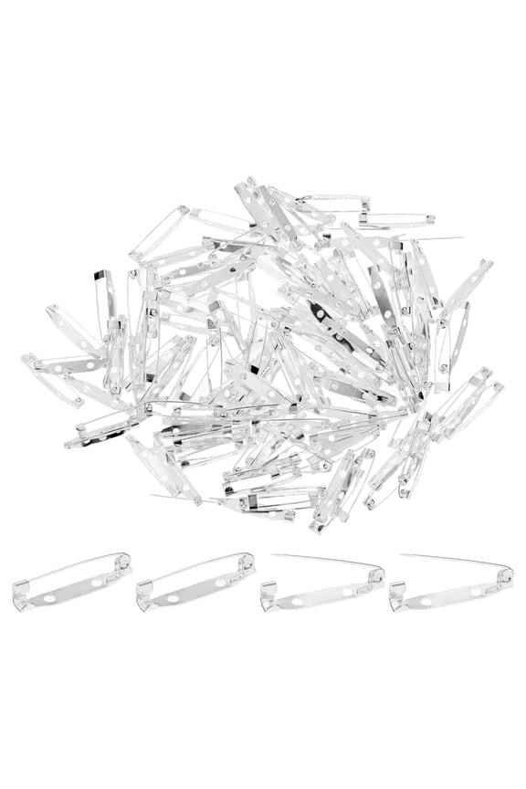 120-Pack Bar Pins, 1.2 Inch Brooch Pin Backs Safety Clasp for Badges/Name Tags/Corsage/DIY Crafting Sewing Fabric[30mm, Silver Tone]