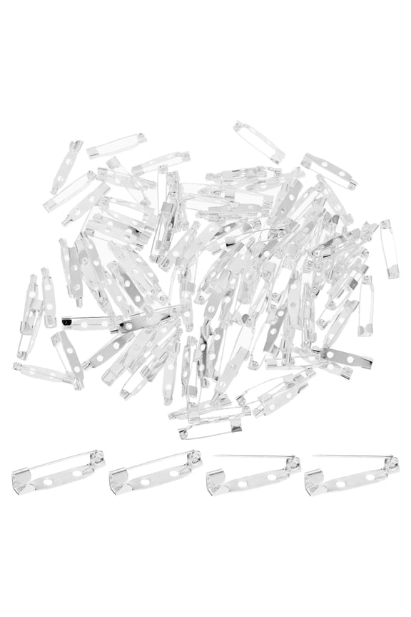 120-Pack Bar Pins, 1 Inch Brooch Pin Backs Safety Clasp for Badges/Name Tags/Corsage/DIY Crafting Sewing Fabric[25mm, Silver Tone]