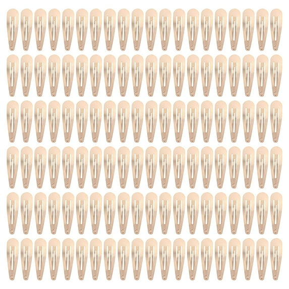 120 Pack Bulk Solid Plain Blank DIY Craft 5cm/2" Silver Metal Snap Hair Clips with Hole Hair Barrettes for Women Girls Baby Toddlers Kids Teens Hair Accessories
