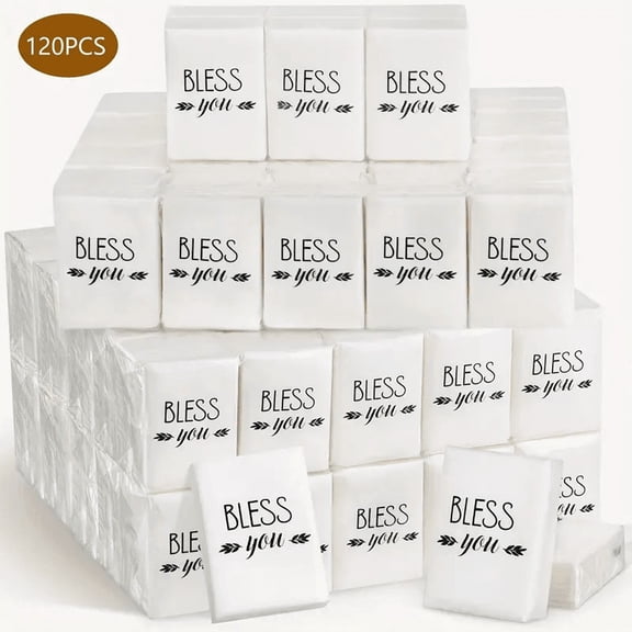 120 Pack Church Pocket Tissues Travel Packs Bulk 500 Sheet Small Tissues Pocket Packs Party Favors 3 Ply Mini Travel Size Individual for Christian