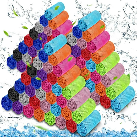 120 Pack Cooling Towel for Neck, Microfiber Soft Workout Ice Chilly Towel for Sports, Gym, Yoga, Camping, Running, Fitness, Workout & More Activities