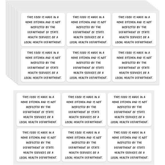 120 Pack Cottage Food Law Label Stickers,1.5x2 Inch Cottage Law Labels for Baker's,Home Kitchen Food Labels Non-Inspection Statement