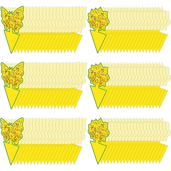 120 Pack Fungus Gnat Traps for House Indoor, Fungus Traps Fruit Fly Traps for Indoors Gnats Sticky Traps for Plants Yellow Sticky Traps for Gnats