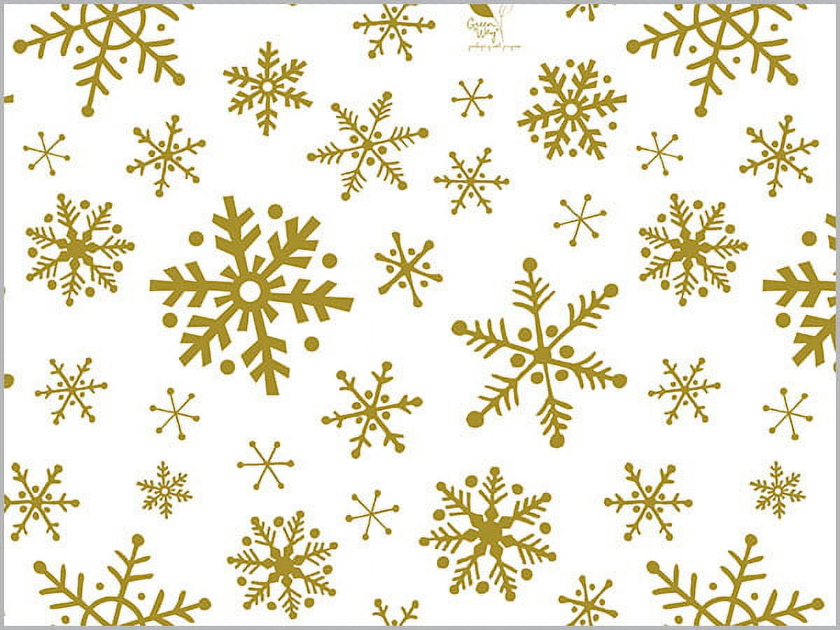 120 Pack, Golden Snowflake Flurry Tissue 20 x 30", Sheet Pack for Holiday Gift Wrapping, Made In USA