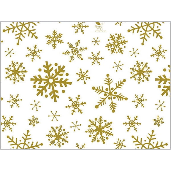 120 Pack, Golden Snowflake Flurry Tissue 20 x 30", Sheet Pack for Holiday Gift Wrapping, Made In USA