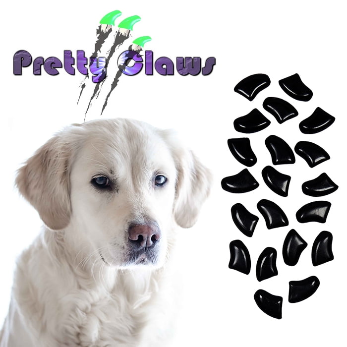 120 Pack Jet Black Soft Nail Caps for Dogs Pretty Claws XSmall