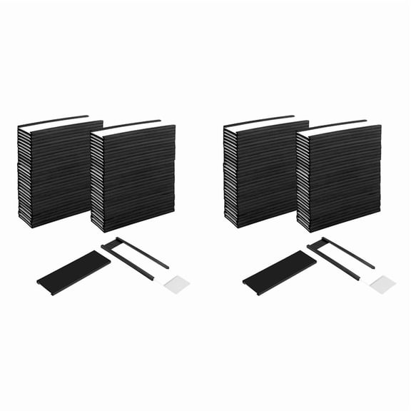 120 Pack Magnetic C Channel Label Holders for Metal Racks and Shelves with Protective Films and Replacement Strips